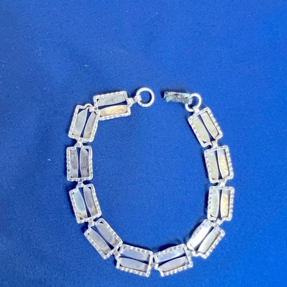 Beau Sterling .925 Rectangular Link Bracelet Vint… - image 8